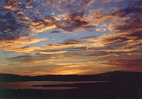 Dunes Beach House - sunset over McKay Pond
